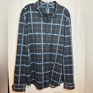 EUC Rhone Charcoal and Tan Checkered Shirt flannel feel shirt size XL